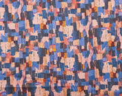 TROZO PIEL MELOCOTON PINCELADAS AZUL 150cm