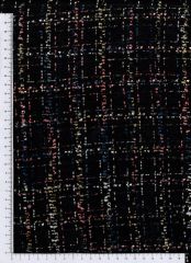 TEJIDO CHANEL CUADROS MULTICOLOR NEGRO