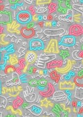 TROZO PUNTO CAMISETA NEON FONDO GRIS 70 a 80cm