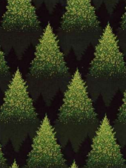 TROZO ARBOLES NAVIDAD DORADOS CON FONDO VERDE 40cm