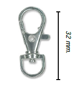 MOSQUETON GIRATORIO 32MM PLATA