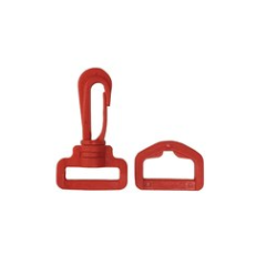 MOSQUETON Y ANILLA 60x32 MM ROJO