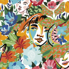 MUJERES Y FLORES