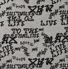 SUDADERA GRIS LETRAS NEGRAS