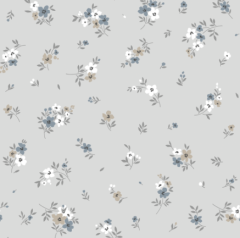 MUSELINA FLORES FONDO GRIS