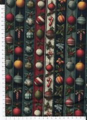 ALGODON NAVIDAD BOLS Y RAYAS VINTAGE