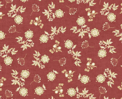 ALGODON AMERICANO FLORES LINO FONDO ROJO