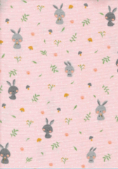 FRANELA CONEJITOS FONDO ROSA