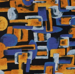 JERSEY ABSTRACTO AZUL Y MOSTAZA