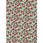 ALGODON TIPO LIBERTY FLORES ROJAS Y AZULES