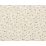 MUSELINA CRUDO FLORES AZULES