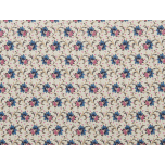 ALGODON CRUDO FLORES AZUL Y ROSA