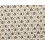 ALGODON CRUDO FLORES GRIS