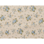 ROSAS AZULES FONDO MARFIL