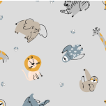 TROZO DOBLE GASA ANIMALES FONDO AZUL 60 a 70 cm