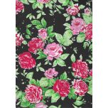 ROSAS GRANDES FONDO NEGRO 