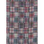 DOBLE GASA CUADROS DENIM Y GRANATE