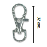 MOSQUETON GIRATORIO 32MM PLATA