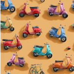 VESPAS Y BICIS FONDO NARANJA