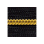 CREMALLERA NEGRA #5 DIENTES DORADOS