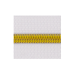 CREMALLERA BLANCA #5 DIENTES DORADOS