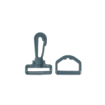 MOSQUETON Y ANILLA 60x32 MM AZUL GRISACEO