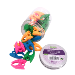 PINZA SUJETA CANILLAS SILICONA COLORES BOTE 25 UNIDADES