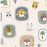 TROZO PUNTO ALGODON ANIMALES 100cm