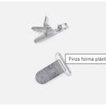 PINZA CHUPETERO PLASTICO TRANSPARENTE GRIS