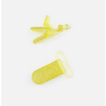 PINZA CHUPETERO PLASTICO TRANSPARENTE AMARILLO