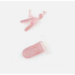 PINZA CHUPETERO PLASTICO TRANSPARENTE ROSA