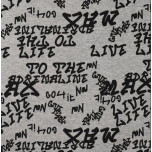 SUDADERA GRIS LETRAS NEGRAS