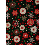 NAVIDAD FONDO VERDE ROSETONES DORADOS