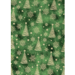 ARBOLES NAVIDAD DORADOS FONDO VERDE