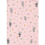 FRANELA CONEJITOS FONDO ROSA