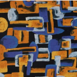 JERSEY ABSTRACTO AZUL Y MOSTAZA