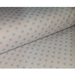 PIQUE TOPO CELESTE FONDO BLANCO