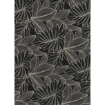 TROZO BATISTA BORDADA NEGRA HOJAS GRANDES 55cm