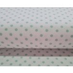 PIQUE TOPO VERDE AGUA FONDO BLANCO