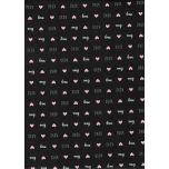 ALGODON AMERICANO XOXO FONDO NEGRO