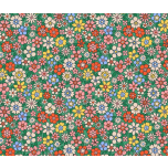 FLORES SOBRE FONDO VERDE