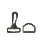 MOSQUETON Y ANILLA 60x32 MM GRIS OSCURO