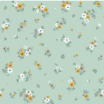 MUSELINA FLORES FONDO VERDE AGUA
