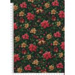 ALGODON NAVIDAD FLORES DE PASCUA Y CAMPANAS