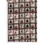 ALGODON NAVIDAD CUADROS MUÑECOS DE NIEVE