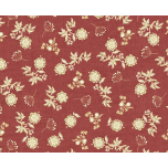 ALGODON AMERICANO FLORES LINO FONDO ROJO