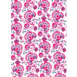 VOILE BLANCO FLORES FUCSIA