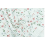 MUSELINA FLORES ROSAS Y  GRISES