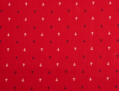 ANCLAS MARINO Y BLANCO FONDO ROJO