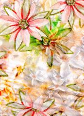 VISCOSA FLORES TONOS NARANJAS